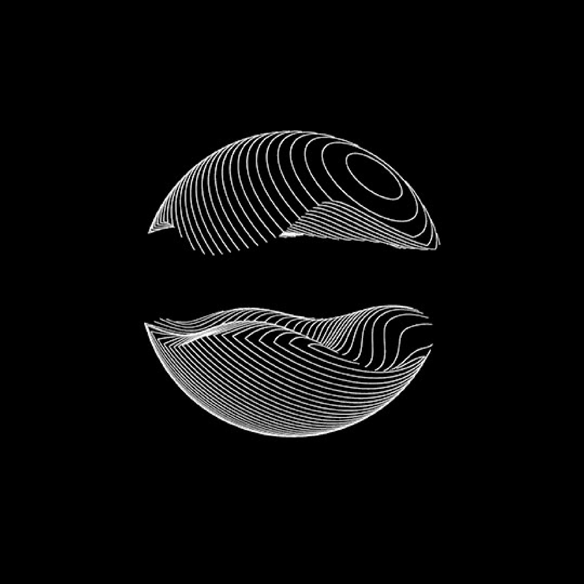 Twin-hemisphere wireframe sphere